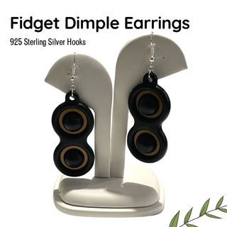 Mini Dimple Fidget Dangle Earring with Sterling Silver Hypoallergenic Hoops